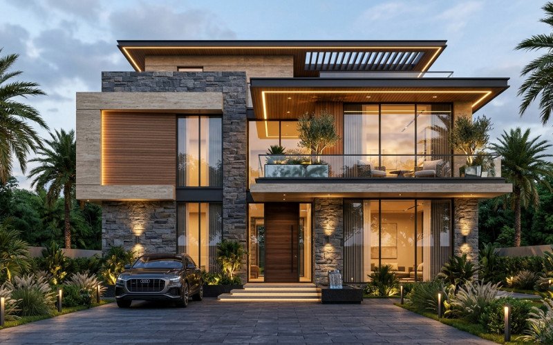 Luxury Contemporary House Elevation